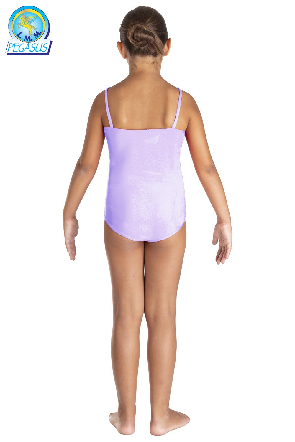 BODY LYCRA SPALLINE TINTA UNITA LILLA BAMBINA